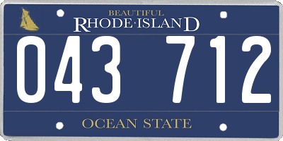 RI license plate 043712