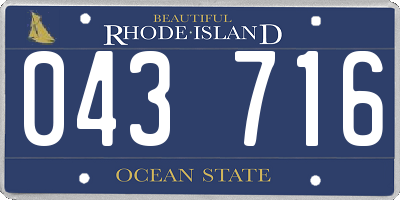 RI license plate 043716