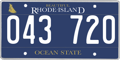 RI license plate 043720