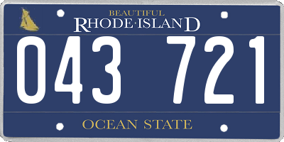 RI license plate 043721