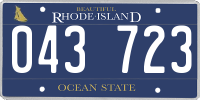RI license plate 043723