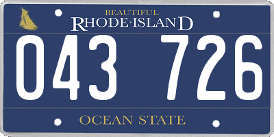 RI license plate 043726