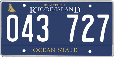 RI license plate 043727