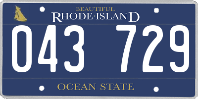 RI license plate 043729