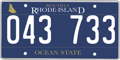 RI license plate 043733