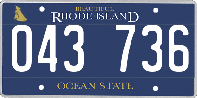 RI license plate 043736