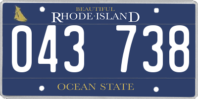 RI license plate 043738