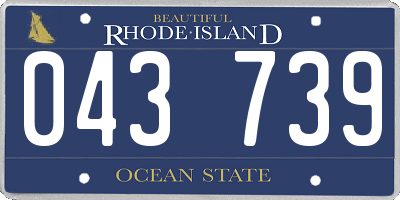 RI license plate 043739