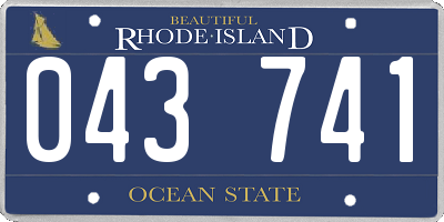 RI license plate 043741