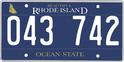 RI license plate 043742