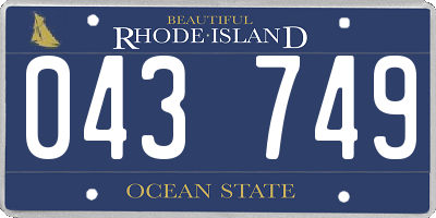 RI license plate 043749