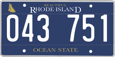 RI license plate 043751