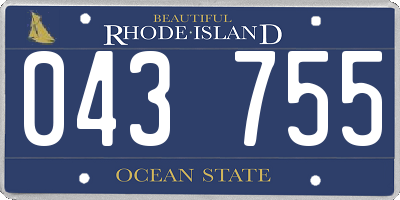 RI license plate 043755