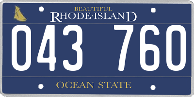 RI license plate 043760