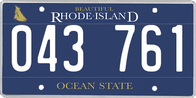 RI license plate 043761