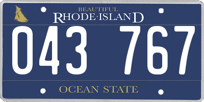 RI license plate 043767