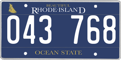 RI license plate 043768