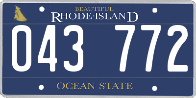 RI license plate 043772