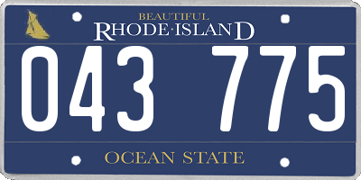 RI license plate 043775