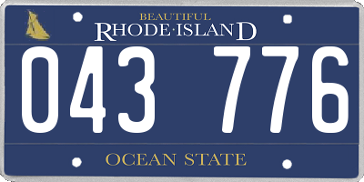 RI license plate 043776
