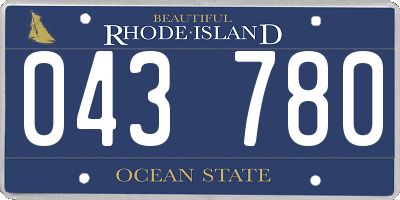 RI license plate 043780