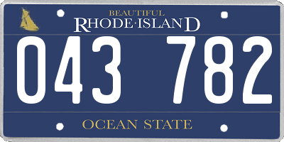 RI license plate 043782