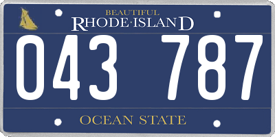 RI license plate 043787