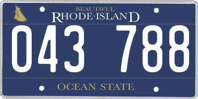 RI license plate 043788