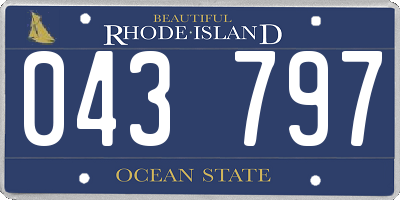 RI license plate 043797