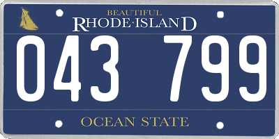 RI license plate 043799
