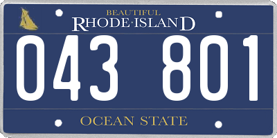RI license plate 043801