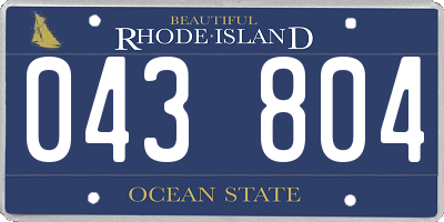 RI license plate 043804