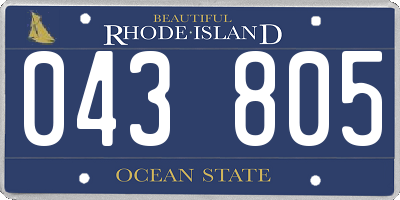 RI license plate 043805