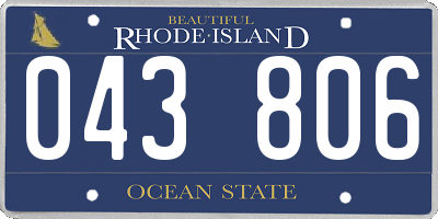 RI license plate 043806