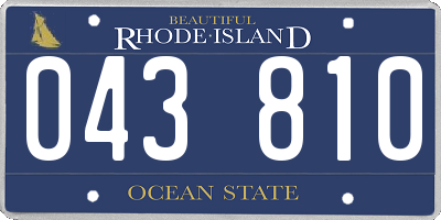 RI license plate 043810