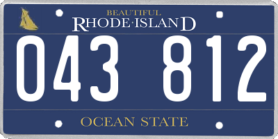 RI license plate 043812