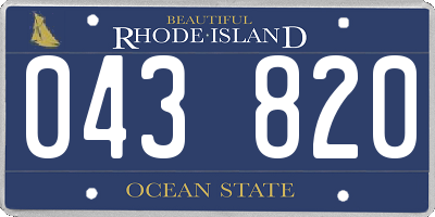 RI license plate 043820