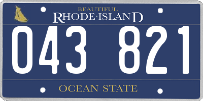 RI license plate 043821