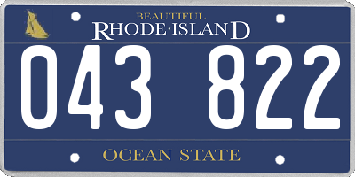 RI license plate 043822