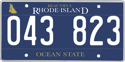 RI license plate 043823