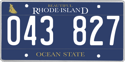 RI license plate 043827