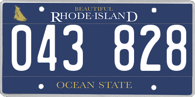 RI license plate 043828