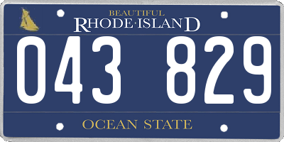 RI license plate 043829