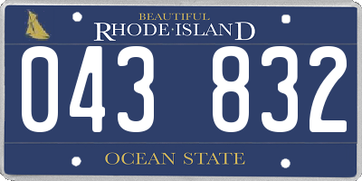 RI license plate 043832