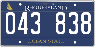 RI license plate 043838