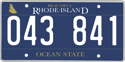 RI license plate 043841