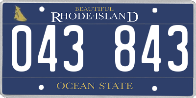 RI license plate 043843