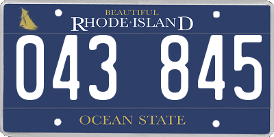 RI license plate 043845
