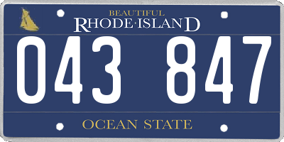 RI license plate 043847
