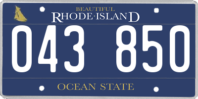 RI license plate 043850